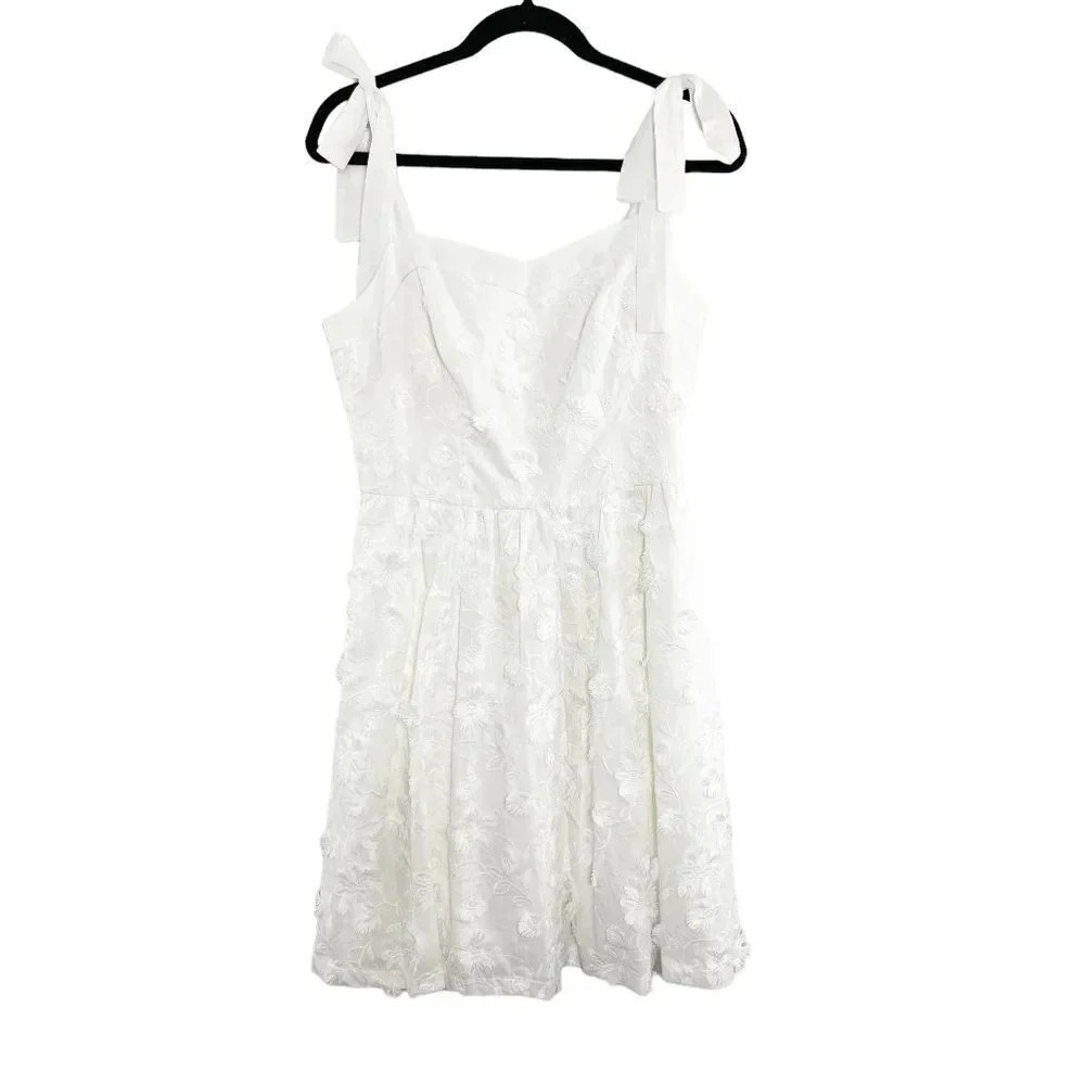 Gal Meets Glam for Anthropologie White Boho Trudy Embroidered Dress Size 10 - Picture 1 of 13